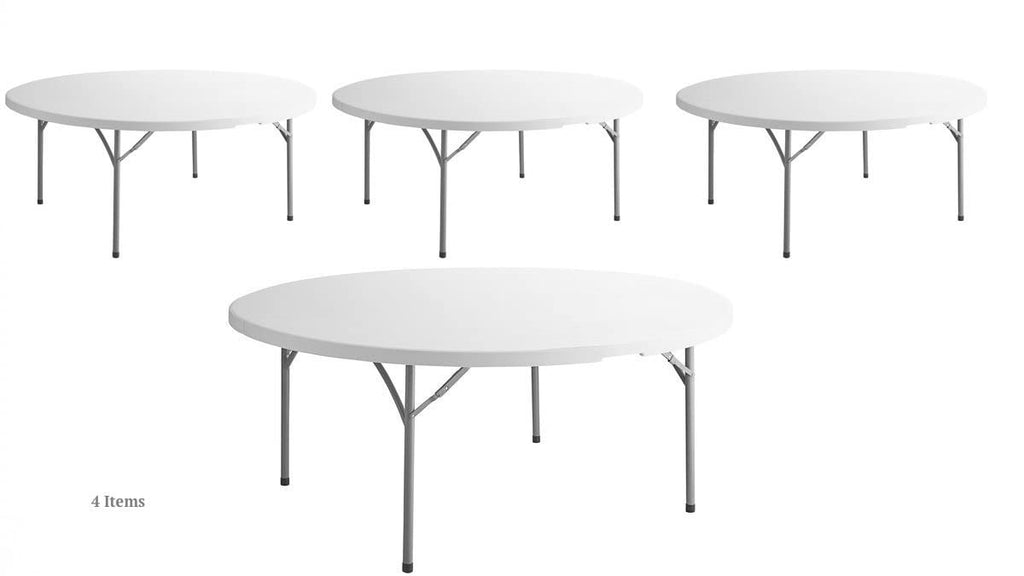 White Round Folding Table 6 Ft E681