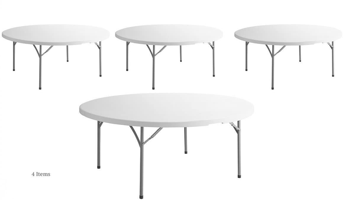 White Round Folding Table 6 Ft E681