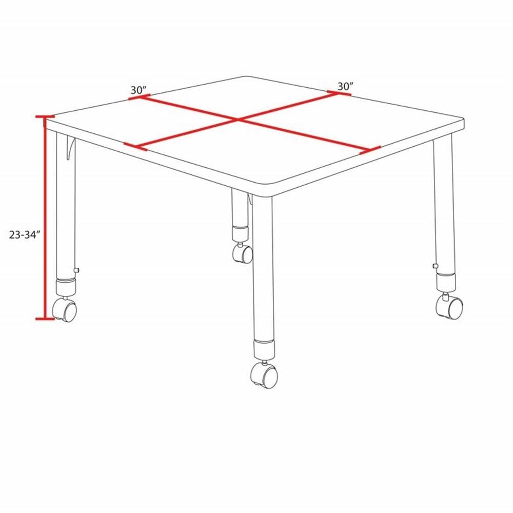 Square Mobile Table with 4 Stack Chairs A148110