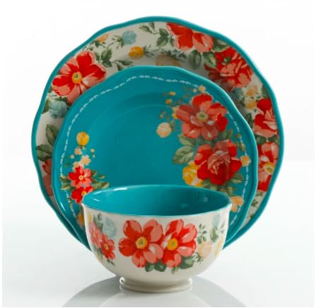 12-Piece Dinnerware Set, Service for 4 (Teal) B753192