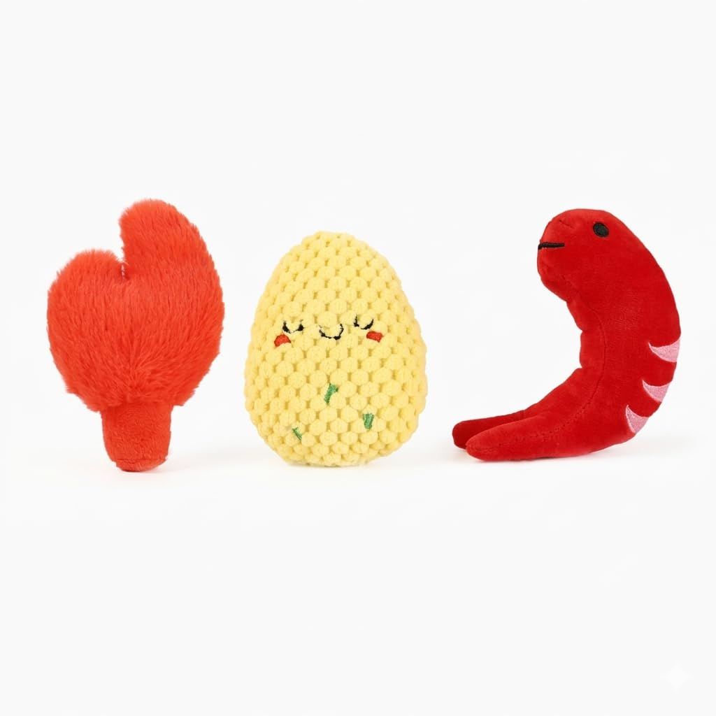 Seafood Boil Dog Toys, Pack of 3 F31449