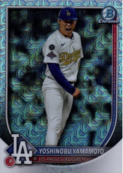 2025 Bowman Chrome Yoshinobu Yamamoto Mega Box Mojo Refractor Baseball Trading Card #76 R157922