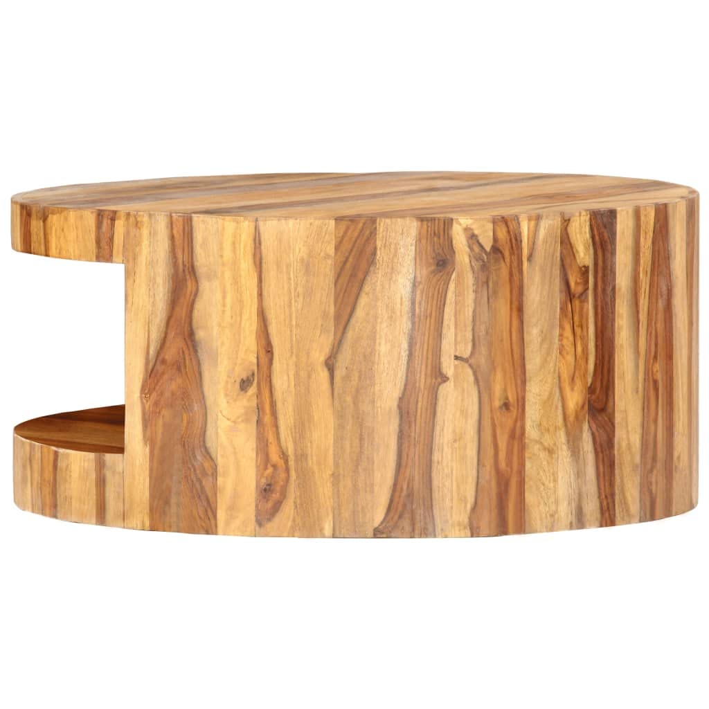 Round Wood Coffee Table with Storage V694566