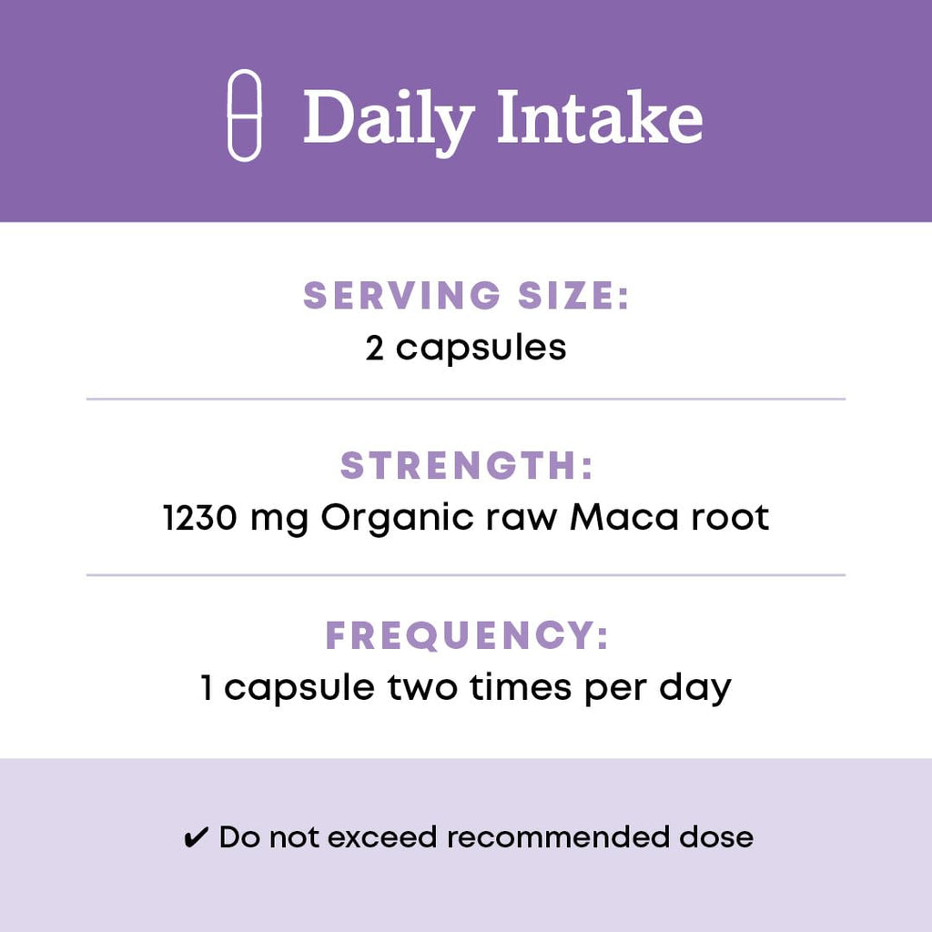 Organic Maca Root Herbal Supplement, 90 Count E47492