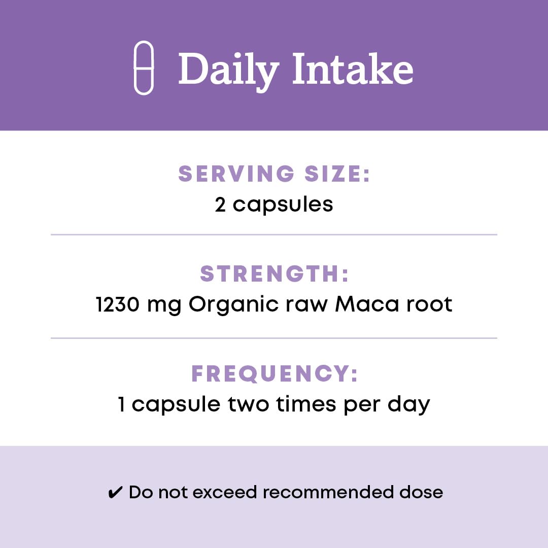 Organic Maca Root Herbal Supplement, 90 Count E47492