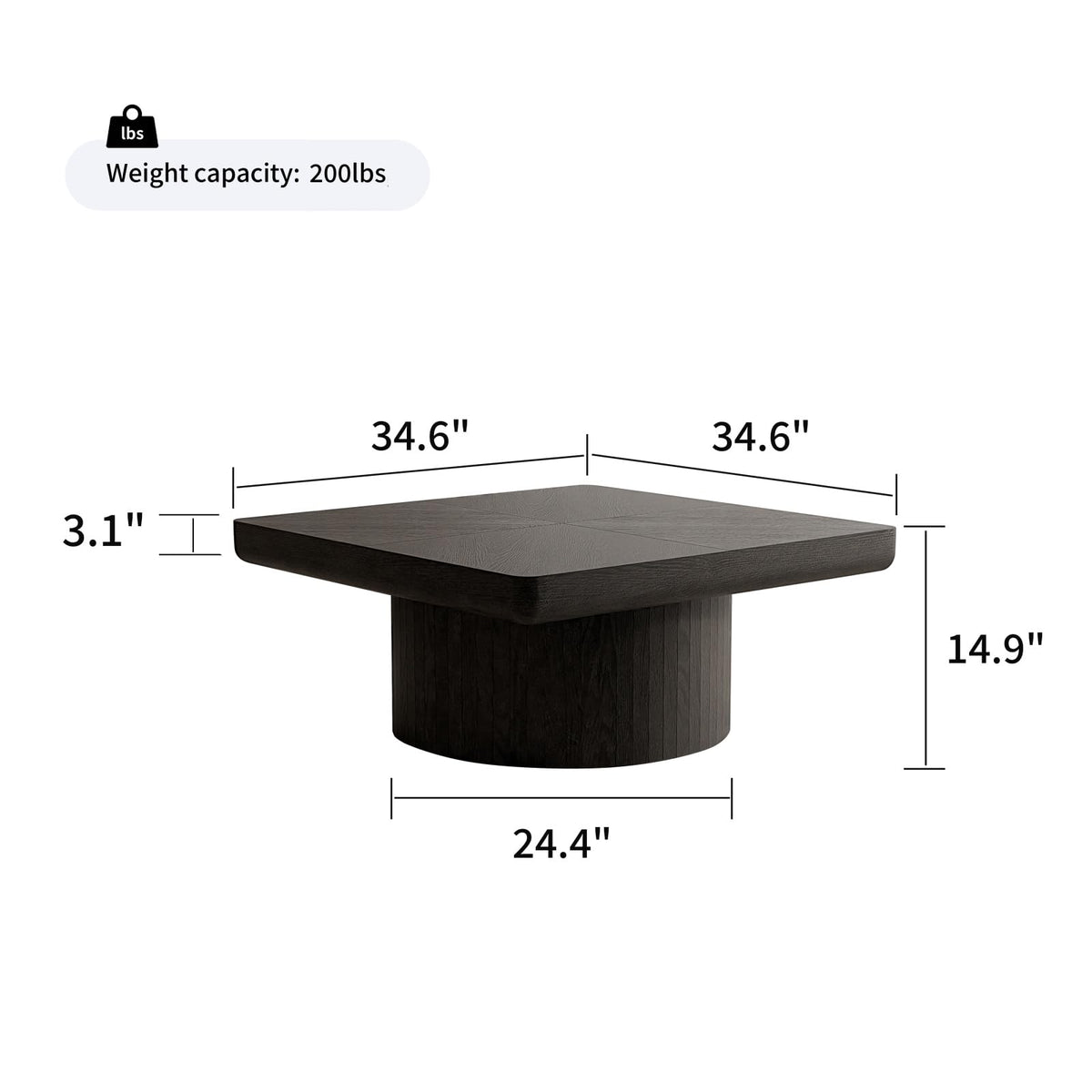 Black Square Coffee Table X255