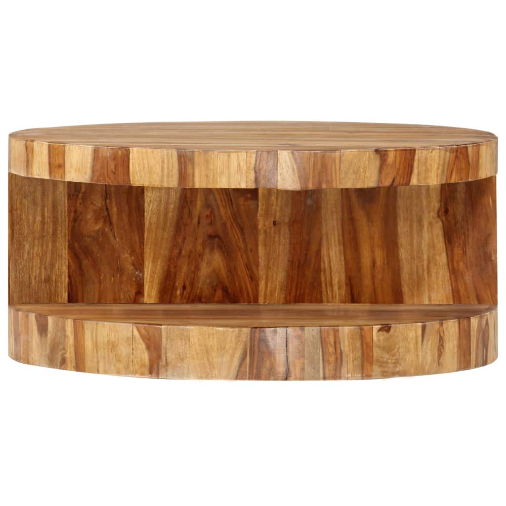 Round Wood Coffee Table with Storage V694566
