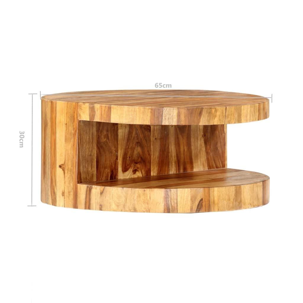 Round Wood Coffee Table with Storage V694566