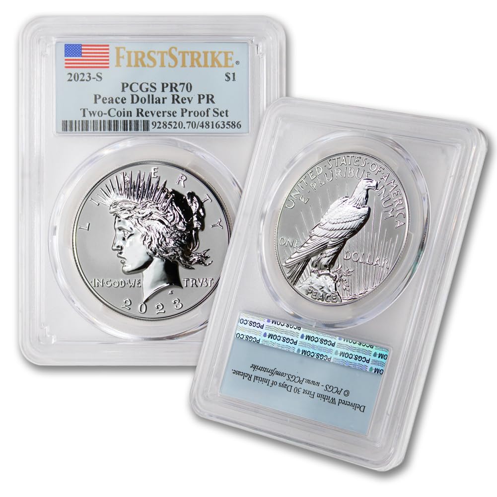 Set of 2 American Proof Silver Morgan & Peace $1 I8426