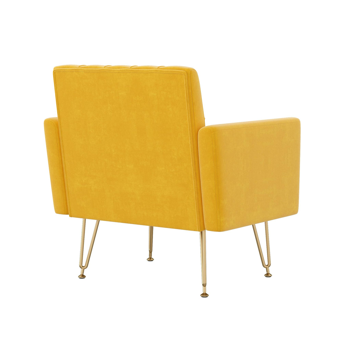 Soft Velvet Tufted Single Sofa with Gold Metal Legs T584355