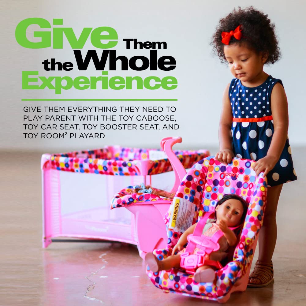 Toy Booster Seat & Doll Car Seat with Five-Point Harness, Pink B8086
