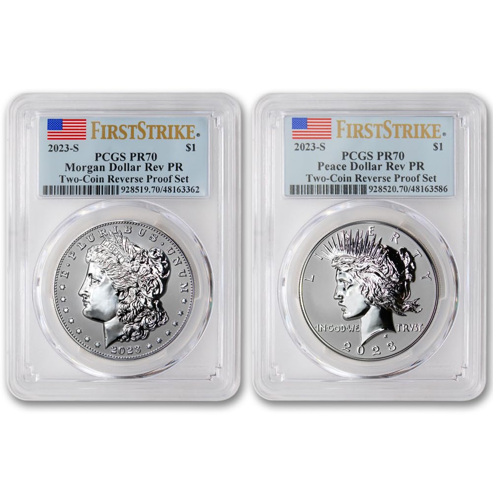 Set of 2 American Proof Silver Morgan & Peace $1 I8426