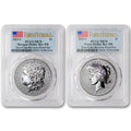 Set of 2 American Proof Silver Morgan & Peace $1 I8426