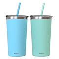 20 oz Stainless Steel Insulated Tumbler Set of 2 with Lid and Straw S34803