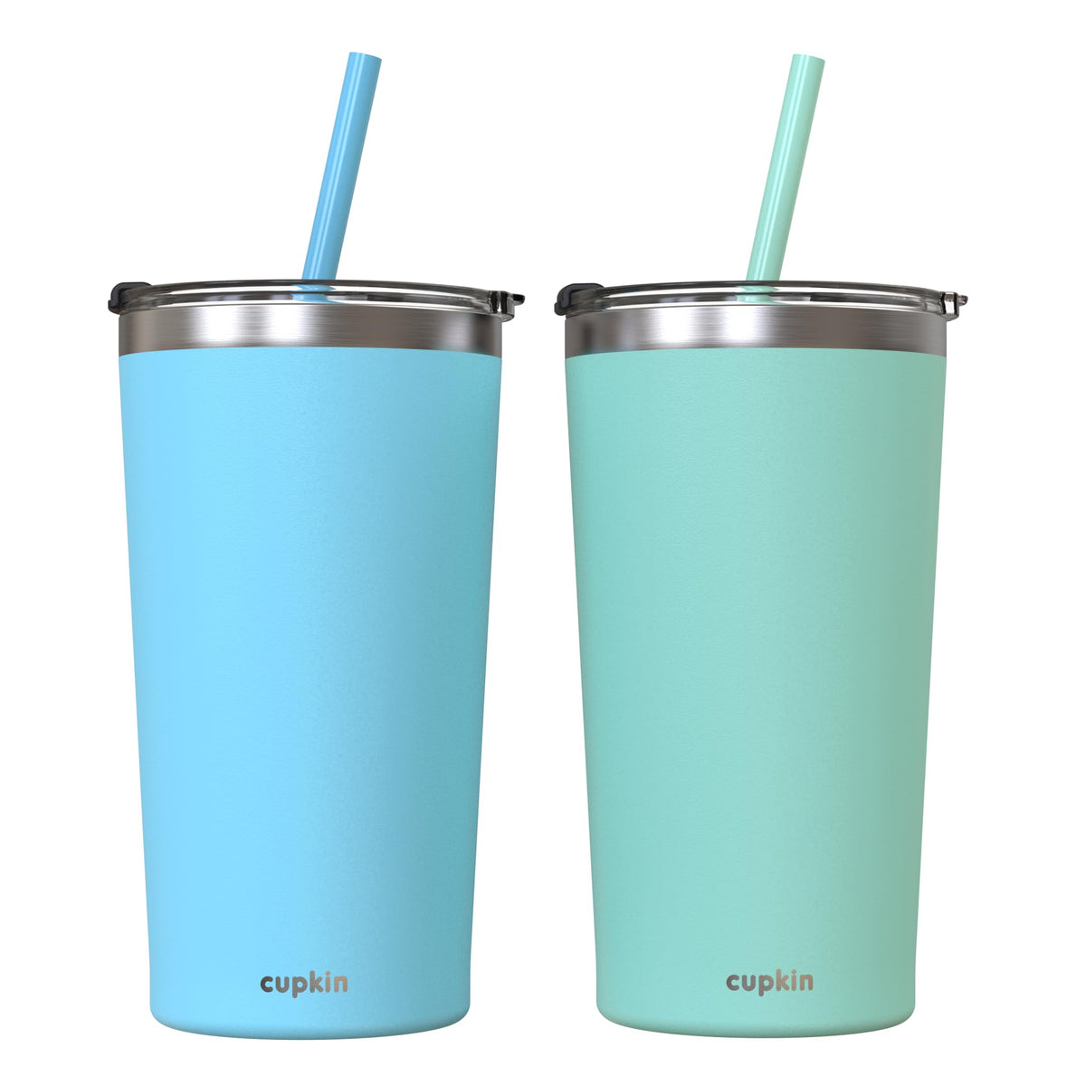 20 oz Stainless Steel Insulated Tumbler Set of 2 with Lid and Straw S34803