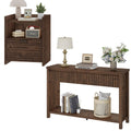 Rustic Oak Console Table with 2 Drawers O359140