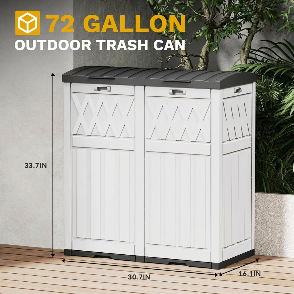 72-Gallon Dual Outdoor Trash Can R1241