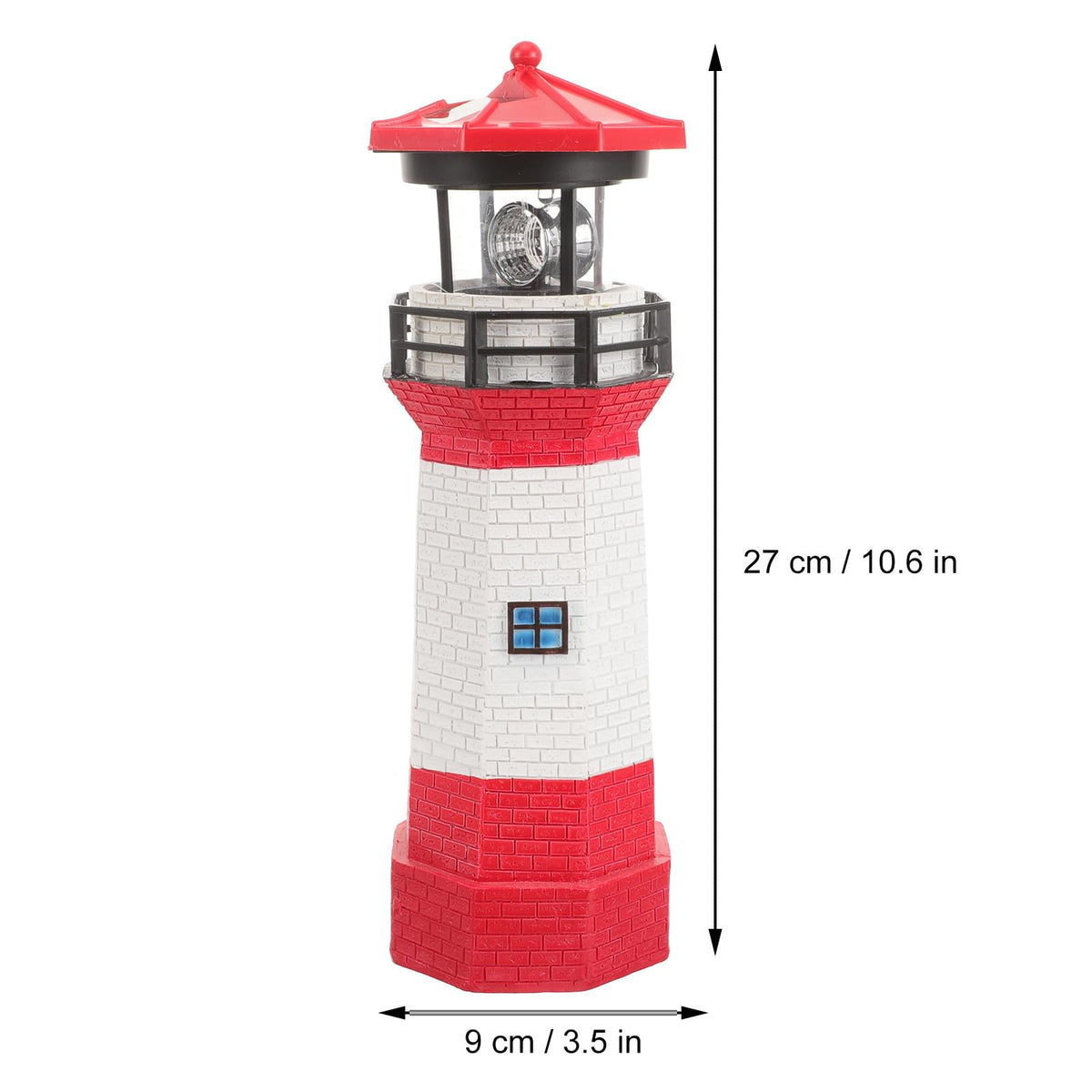 Solar Powered Rotating Lighthouse Resin LED Light L806