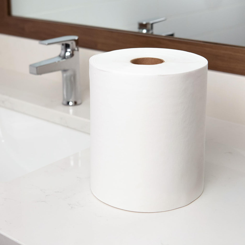 White 1-Ply Hardwound Paper Towels, 6 Rolls O76822