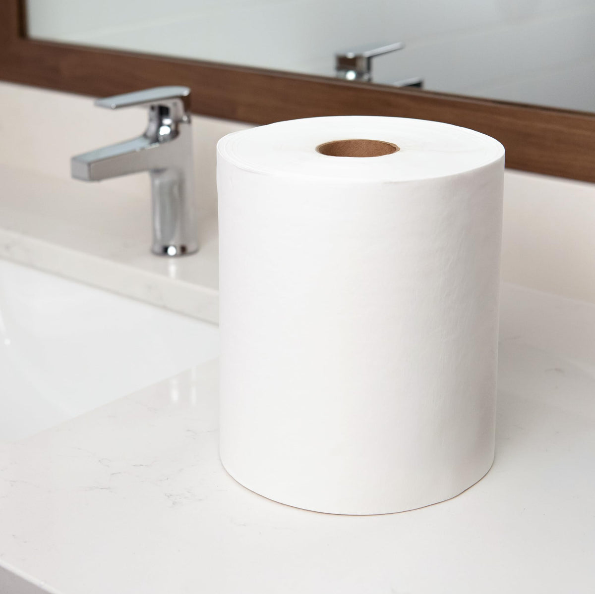 White 1-Ply Hardwound Paper Towels, 6 Rolls O76822