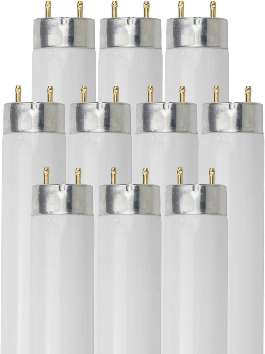 24 Inch T8 Fluorescent Tube Light Bulb 17W 3500K G13 Bi-Pin Pack of 10 F6113