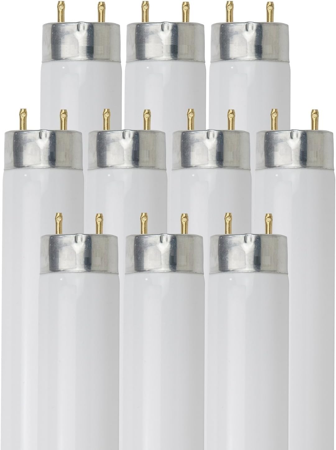 24 Inch T8 Fluorescent Tube Light Bulb 17W 3500K G13 Bi-Pin Pack of 10 F6113