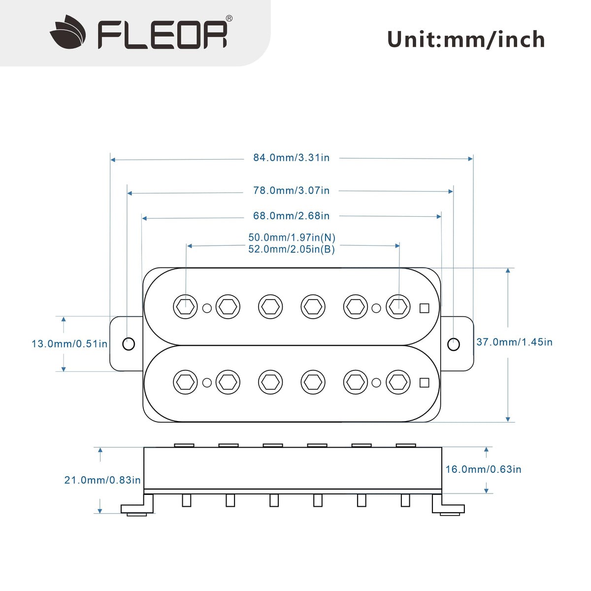 Ceramic Double Coil Humbucker Pickup Set K94041