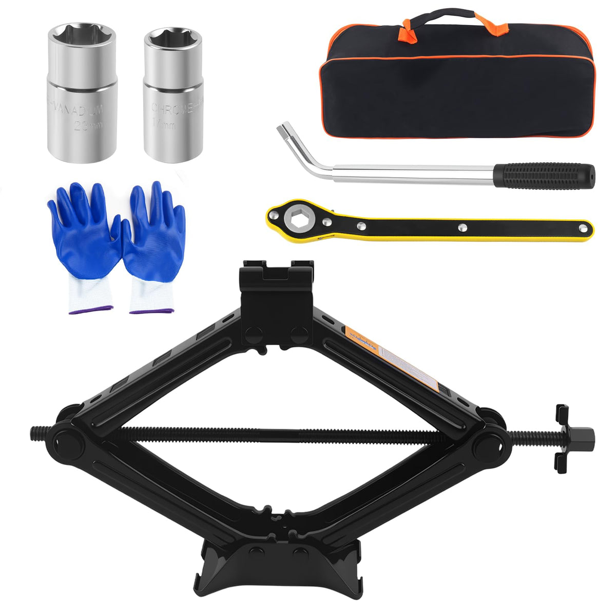 2 Ton Heavy Duty Scissor Jack Set D2285