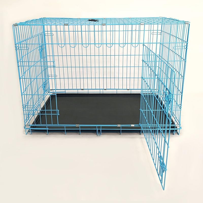 36-Inch Folding Metal Dog Crate with Divider and Removable Tray F853788