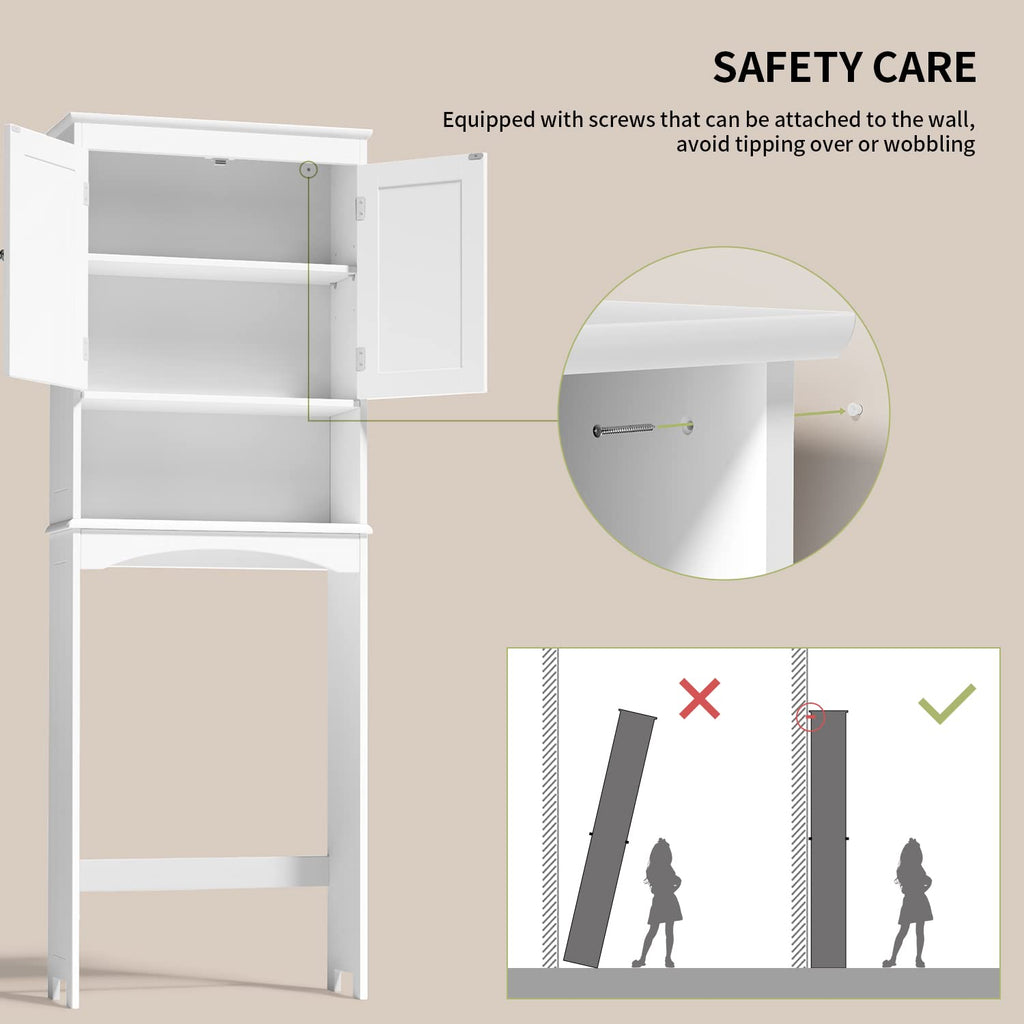Over the Toilet Storage Cabinet with Adjustable Shelf, White K300