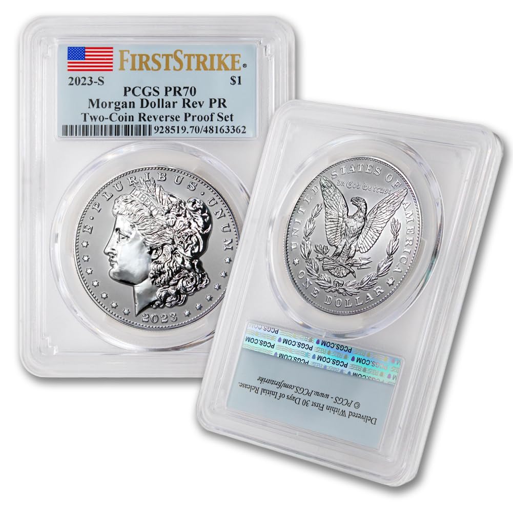 Set of 2 American Proof Silver Morgan & Peace $1 I8426