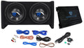 Dual 8" Car Subwoofer Enclosure with Mono Amp & Wiring Kit A737