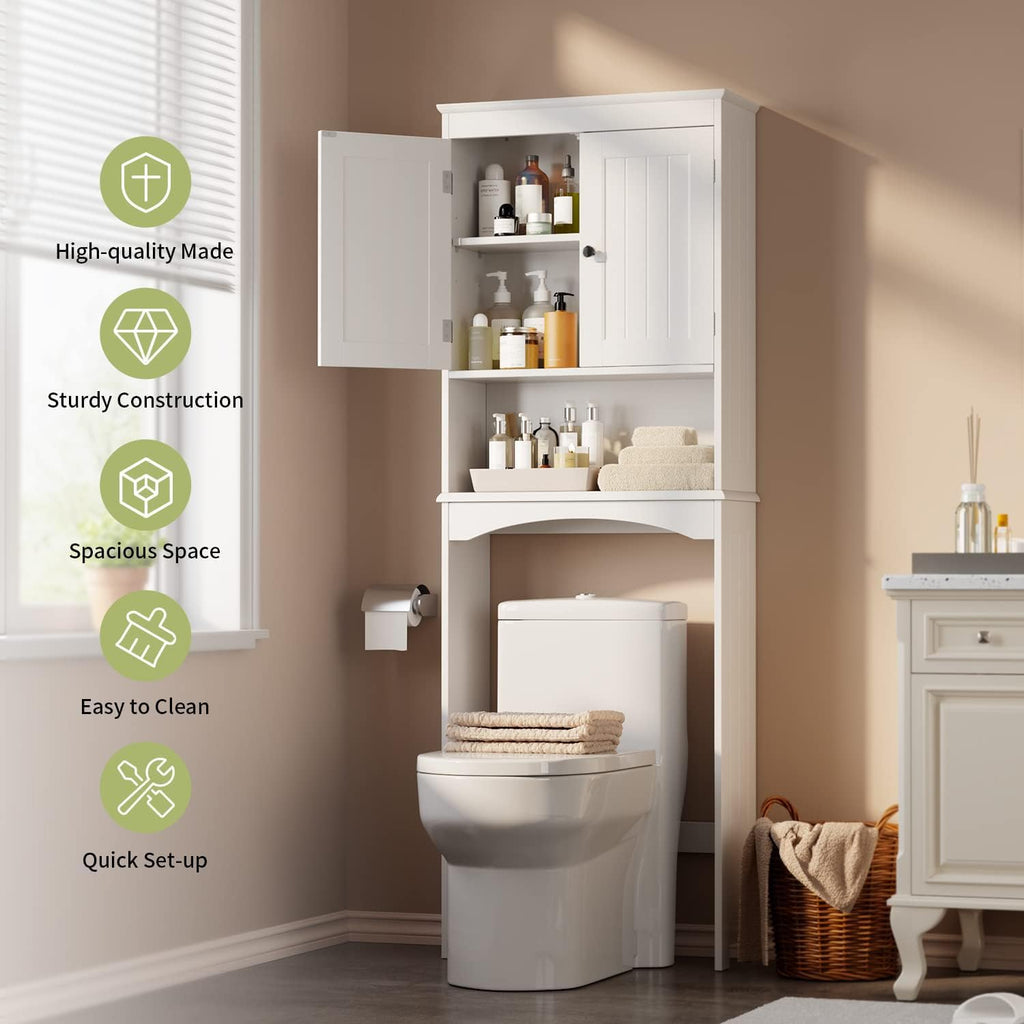 Over the Toilet Storage Cabinet with Adjustable Shelf, White K300