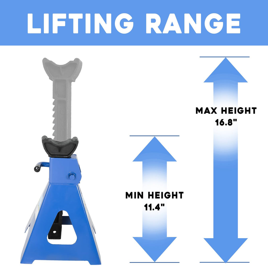 3 Ton Heavy Duty Steel Automotive Jack Stands, 1 Pair F998
