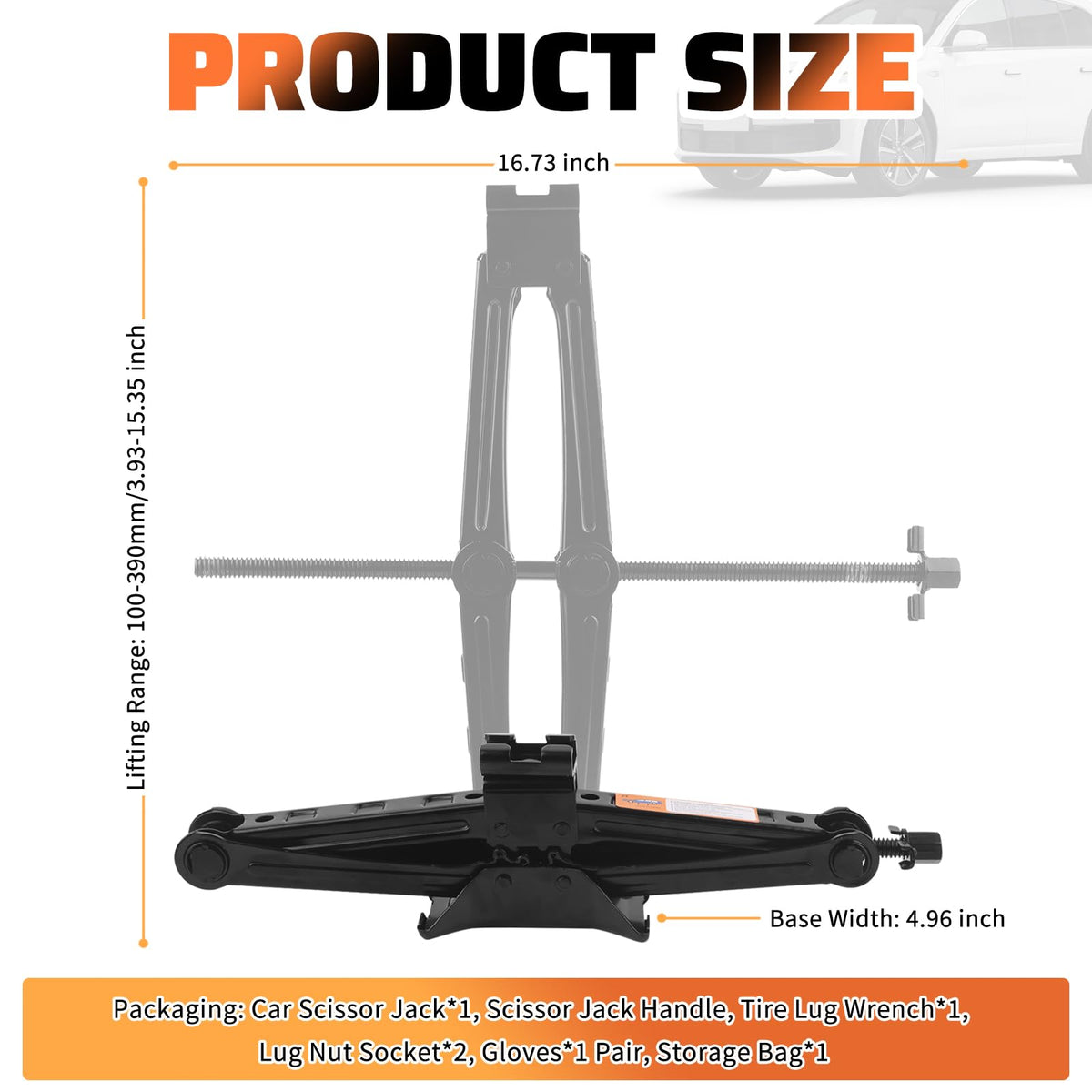 2 Ton Heavy Duty Scissor Jack Set D2285