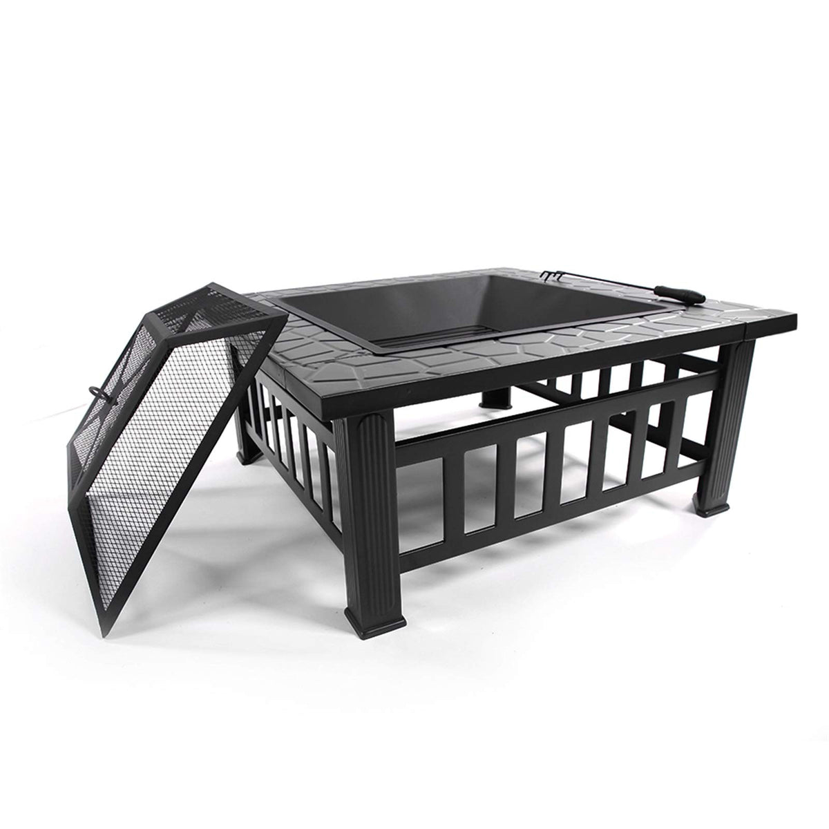 32 inch Black Wood Burning Steel Fire Pit B78277