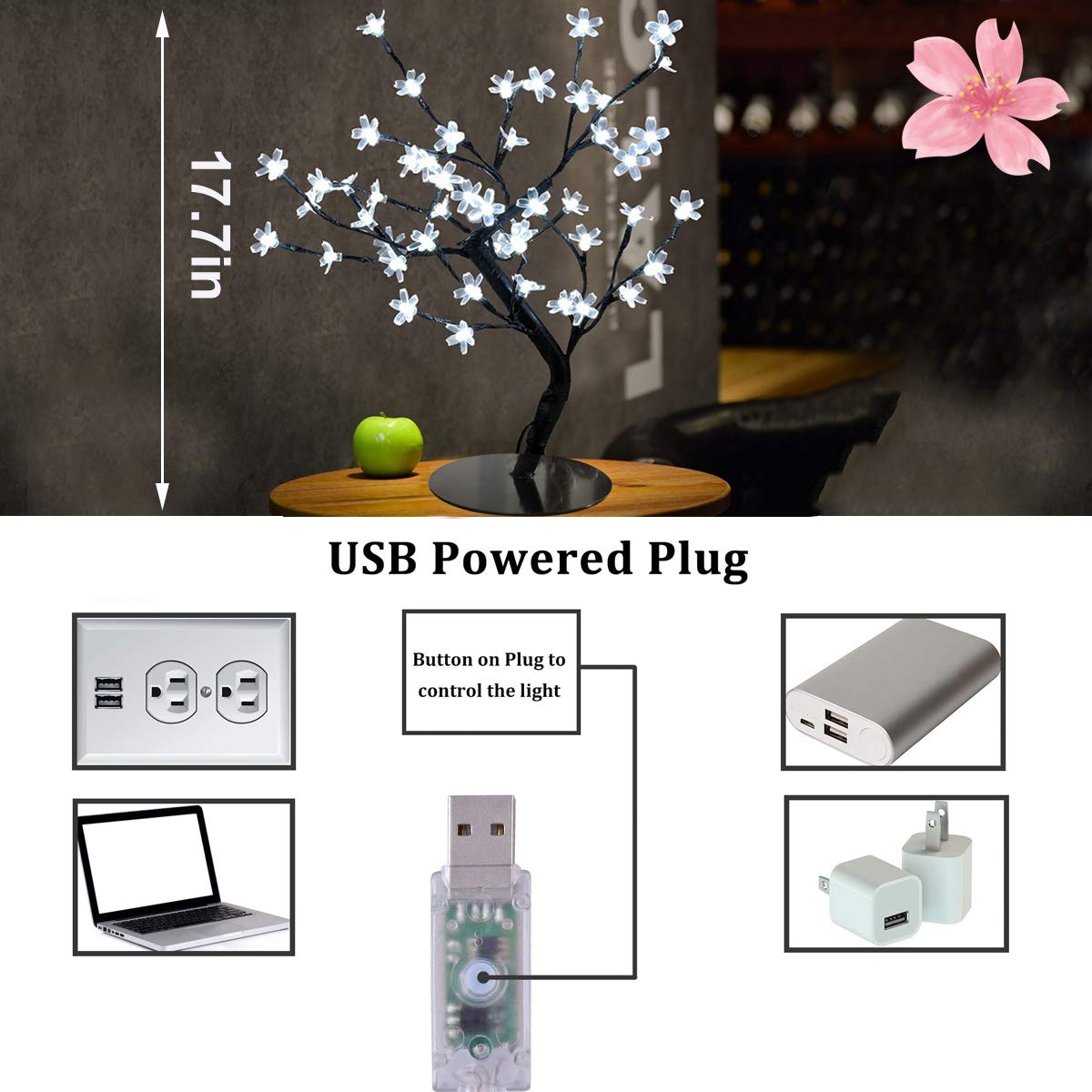 Color-Changing LED Cherry Blossom Tree Light N431