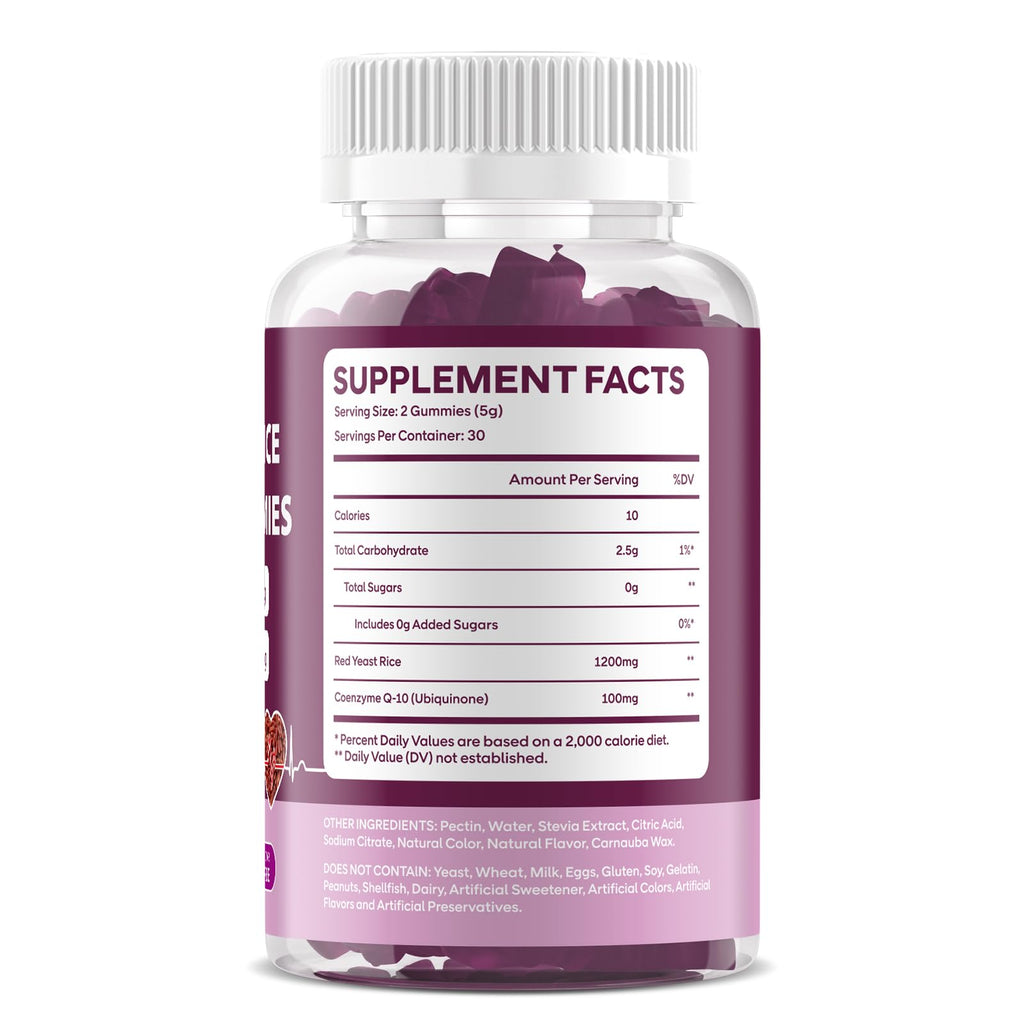 Red Yeast Rice with CoQ10 Gummies 1200mg Sugar Free 120 Count Z131
