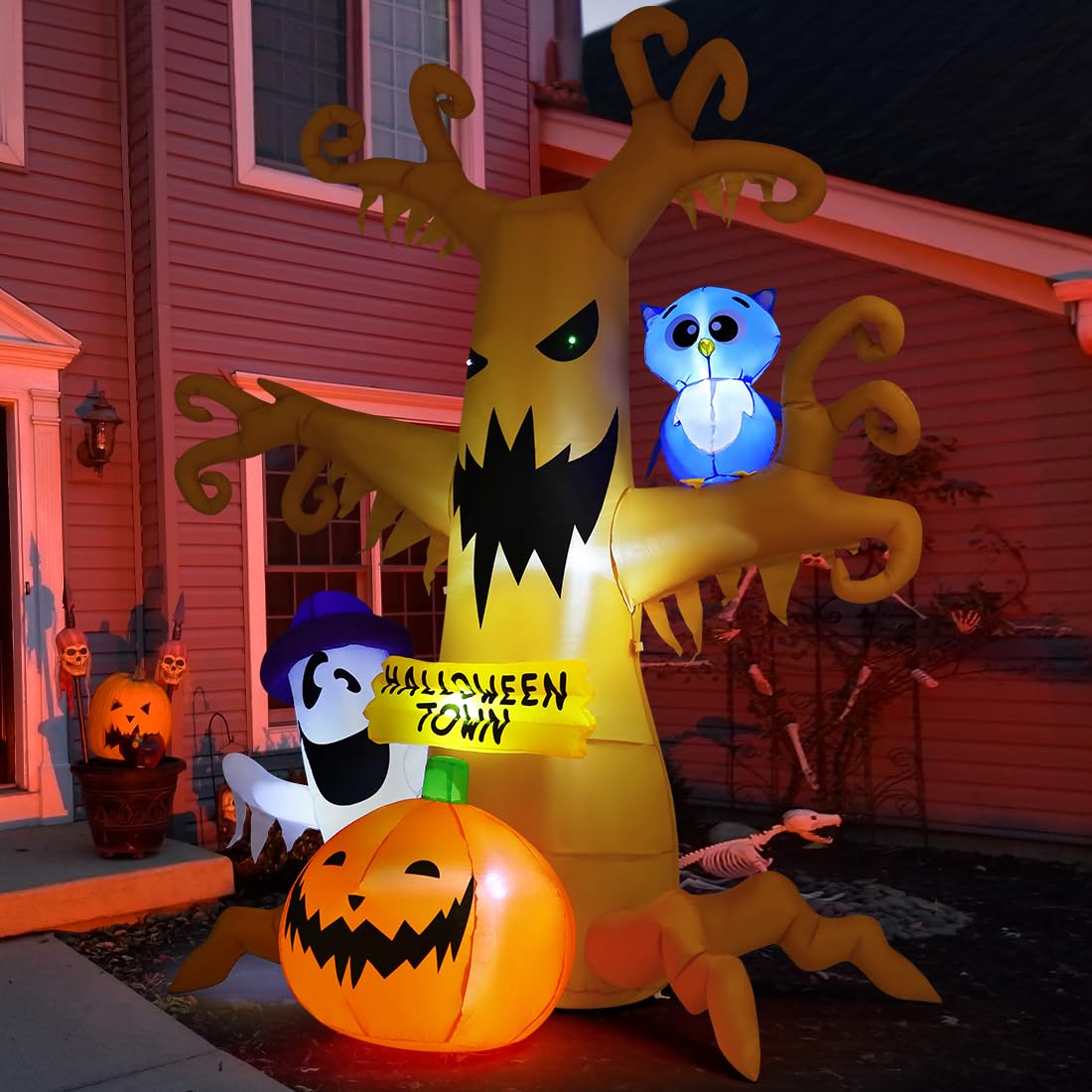 8 FT Halloween Inflatables Dead Tree with Built-in LED Lights W27305