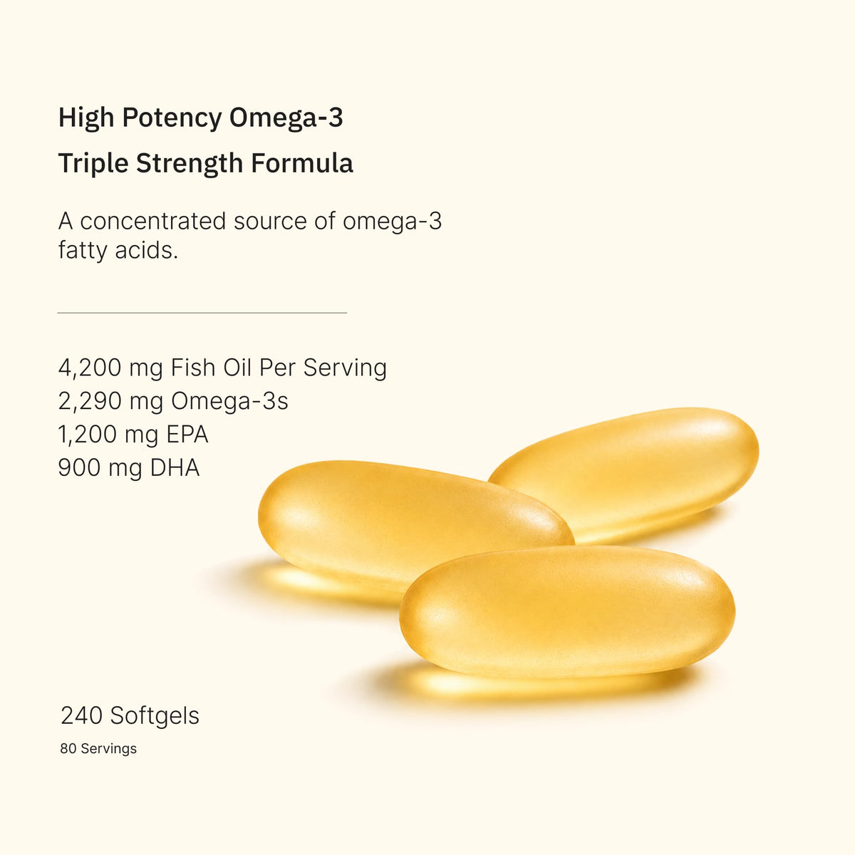 Omega-3 Fish Oil 4200mg 240 Softgels L84439