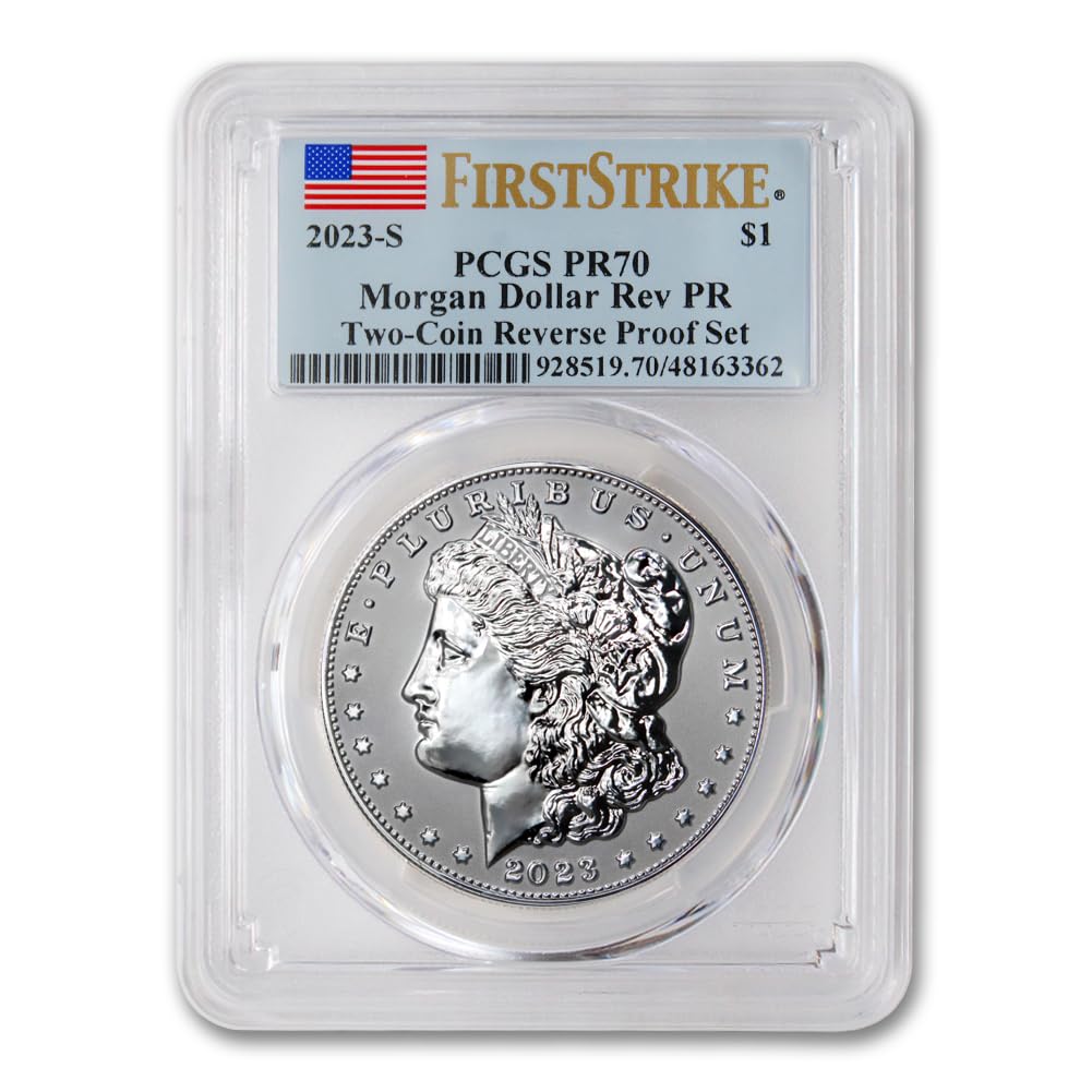 Set of 2 American Proof Silver Morgan & Peace $1 I8426