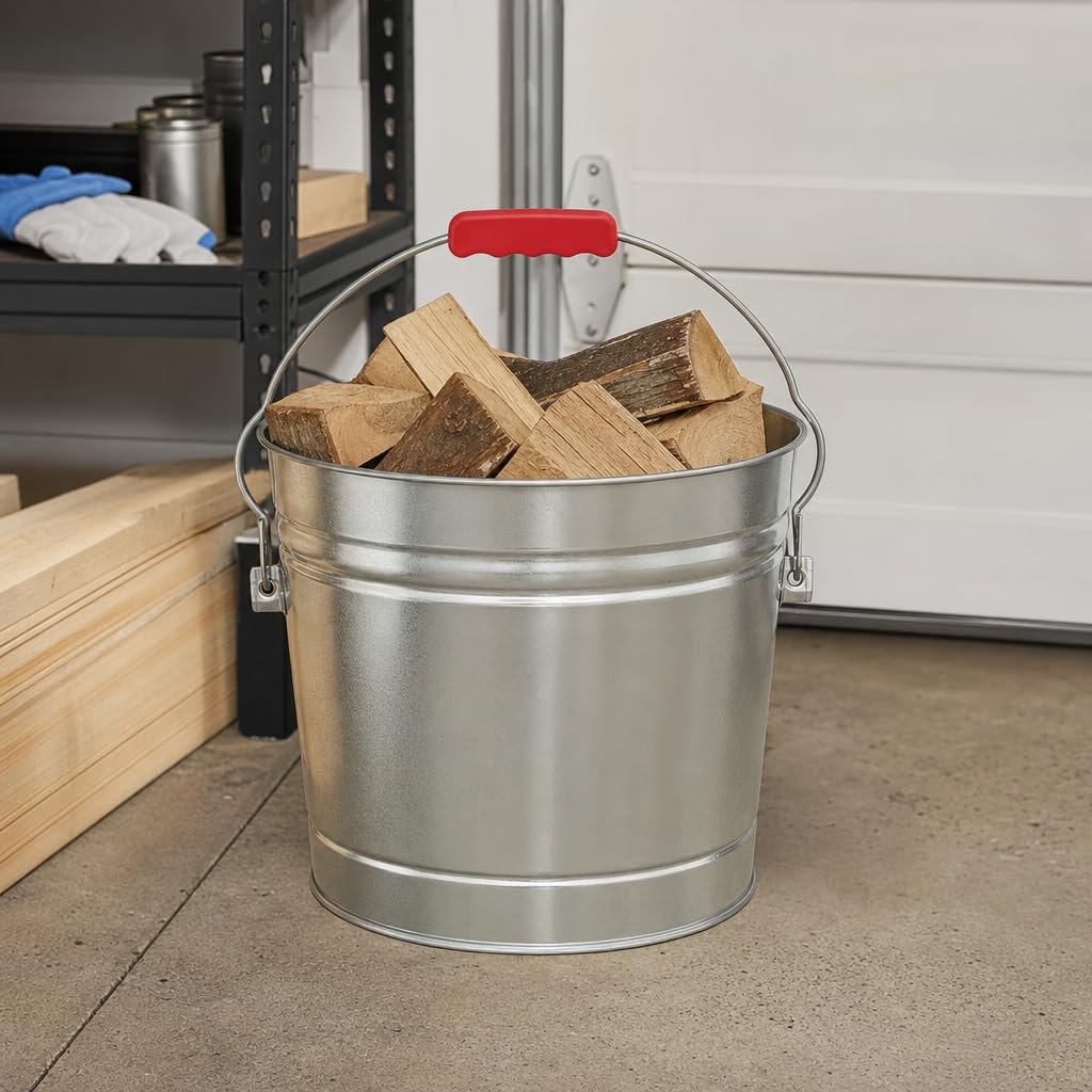 6 Gallon Galvanized Steel Storage Can with Locking Lid R12557