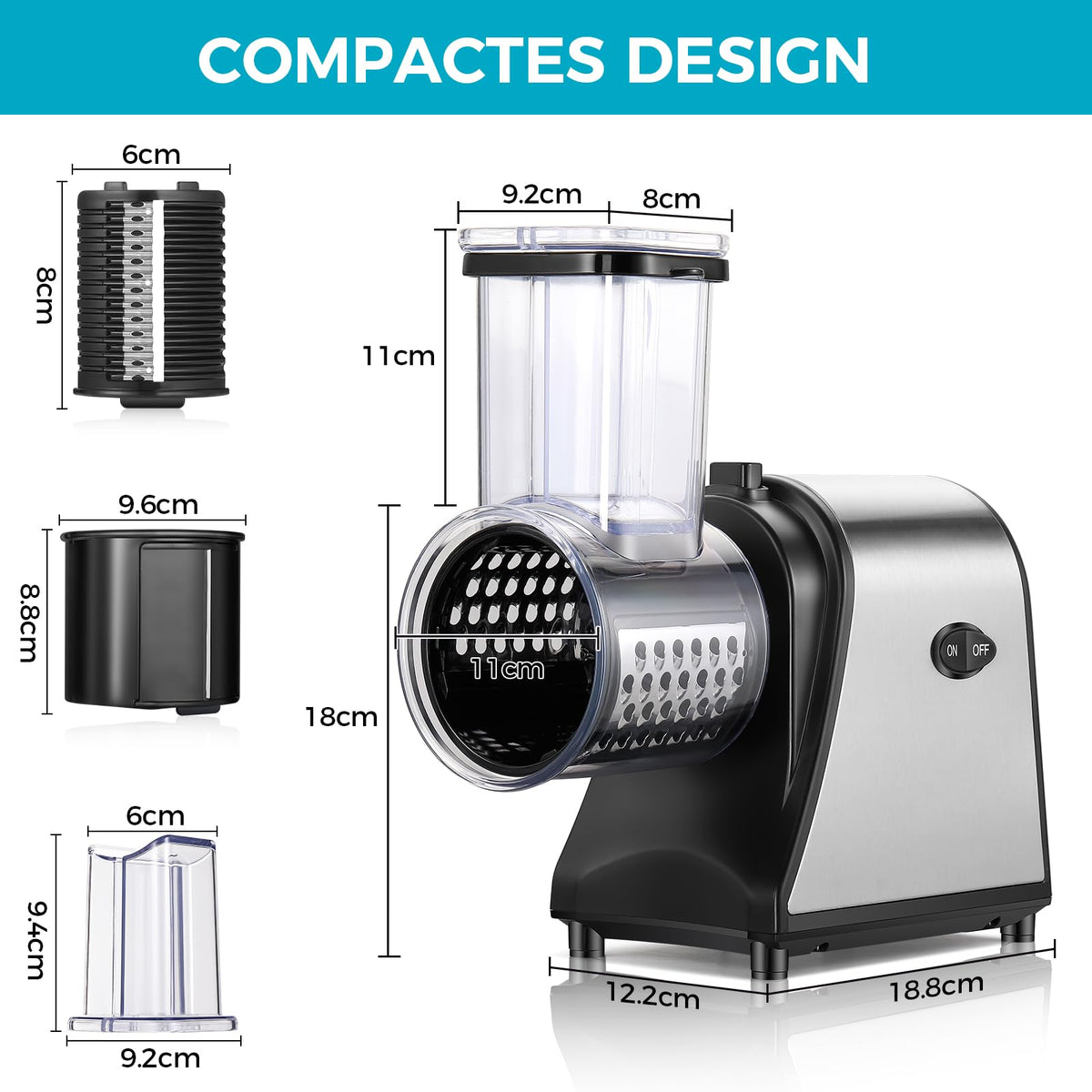 Electric Stainless Steel Vegetable Slicer with 5 Blades Y319
