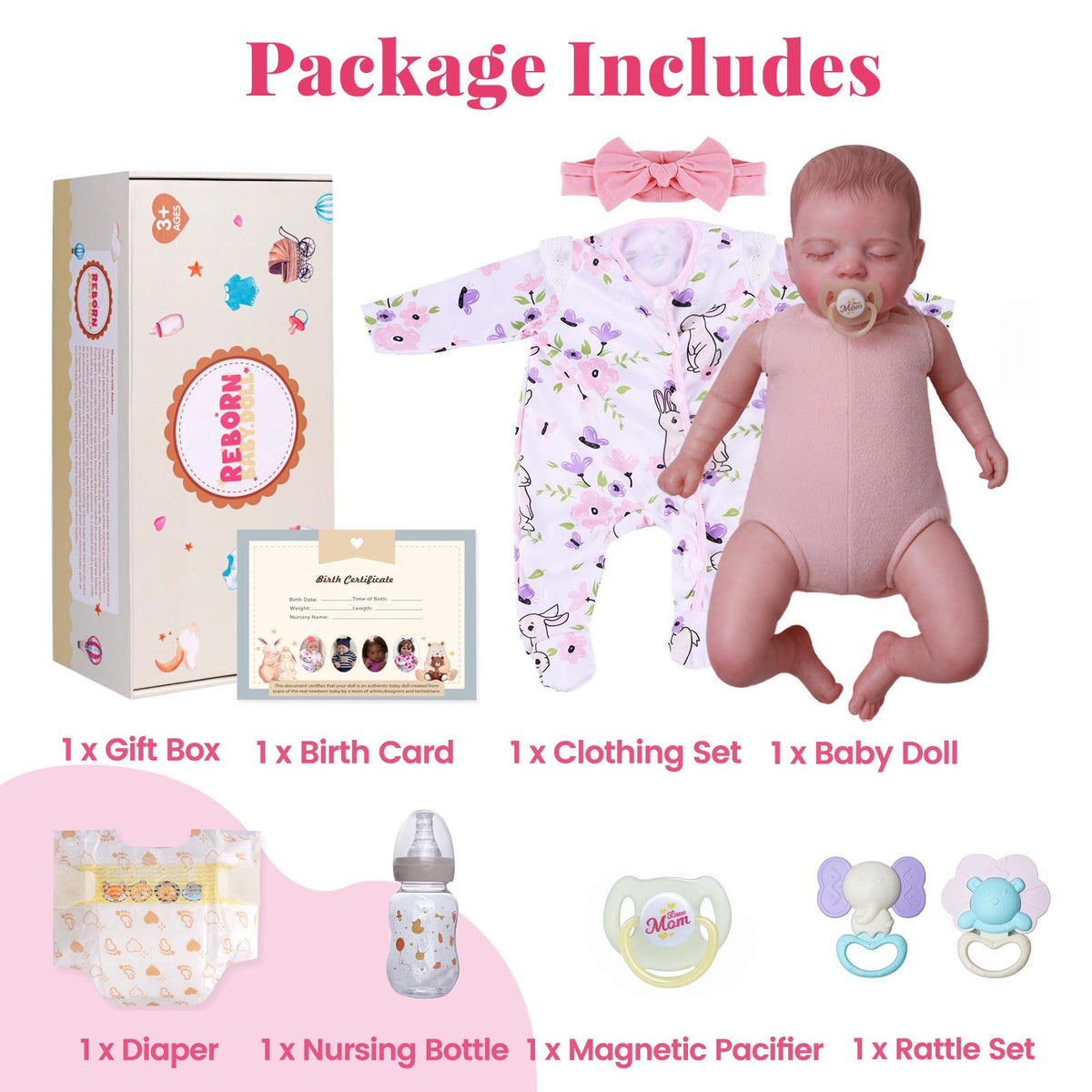 20 Inch Reborn Baby Dolls Girl with Play Set Y817