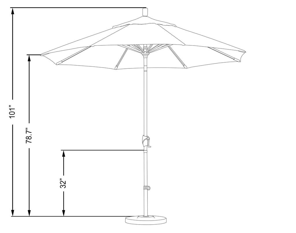 9' Round Aluminum Market Patio Umbrella V689