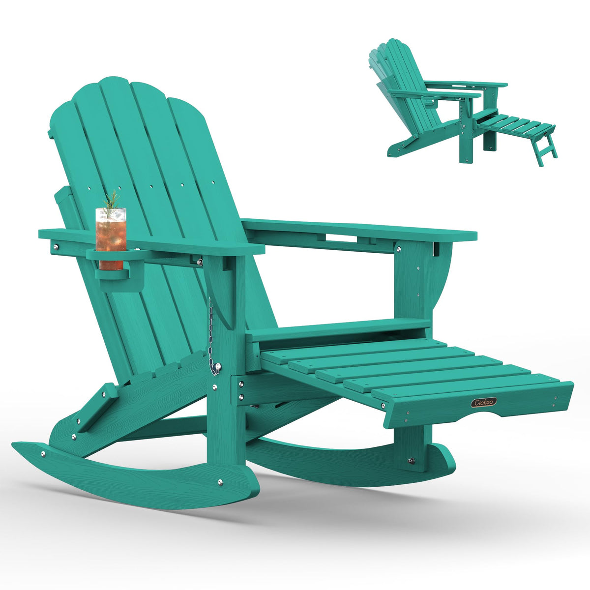 Adirondack Rocking Chair with Footrest F2171