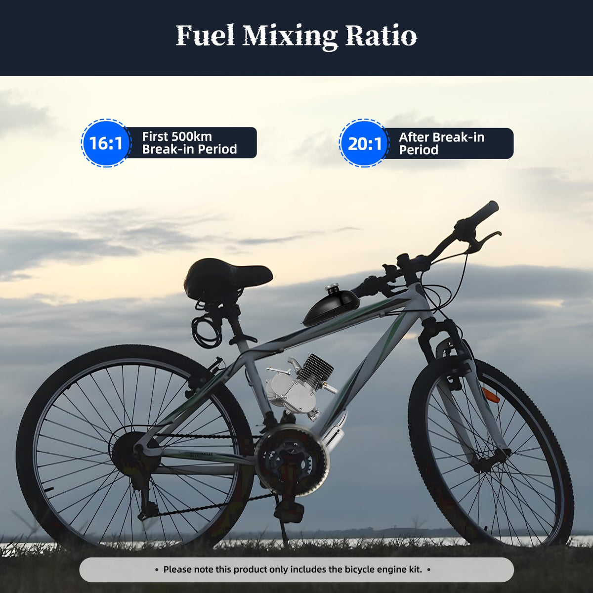 100CC 2 Stroke Bicycle Engine Kit with CDI Ignition and 36-Tooth Sprocket S9603