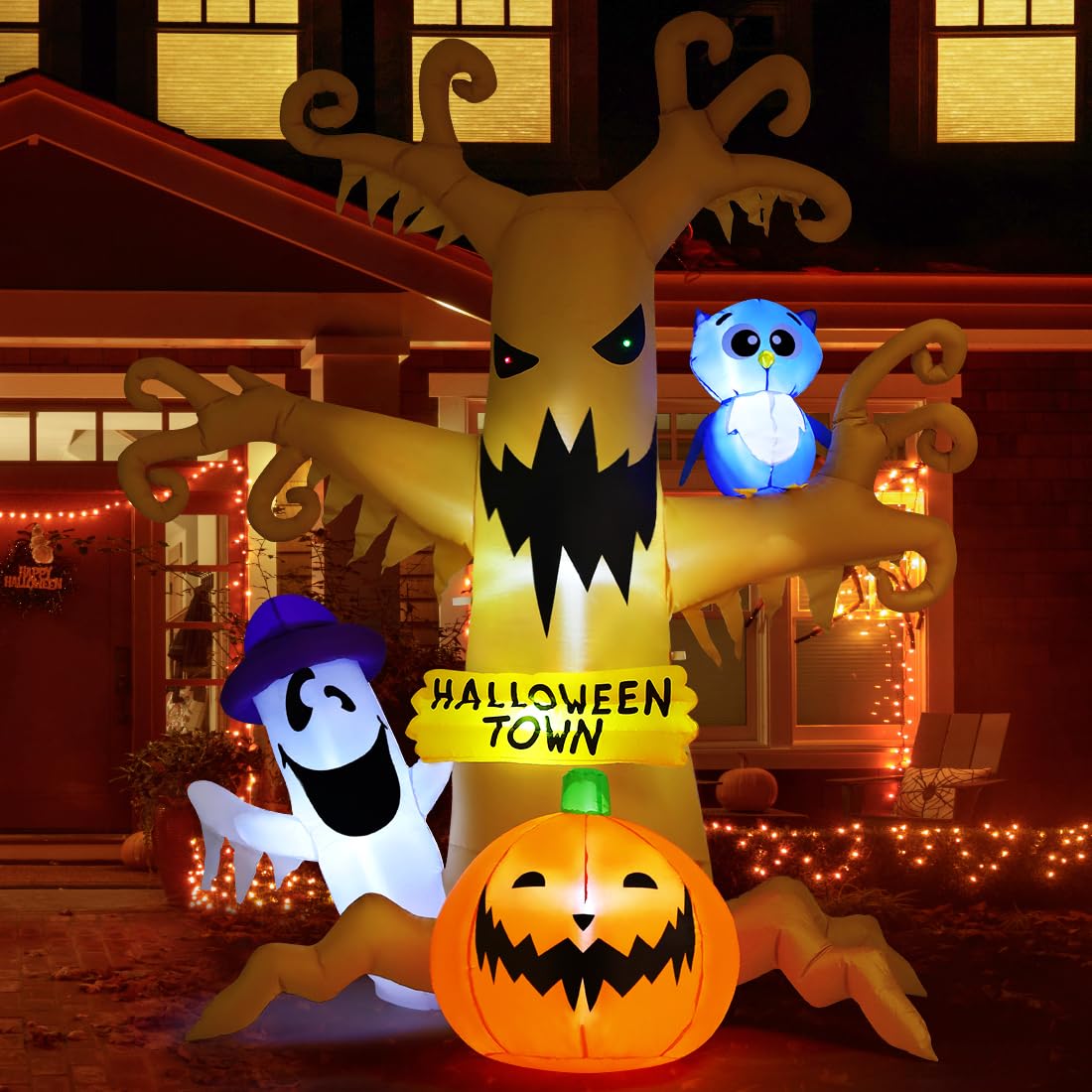 8 FT Halloween Inflatables Dead Tree with Built-in LED Lights W27305