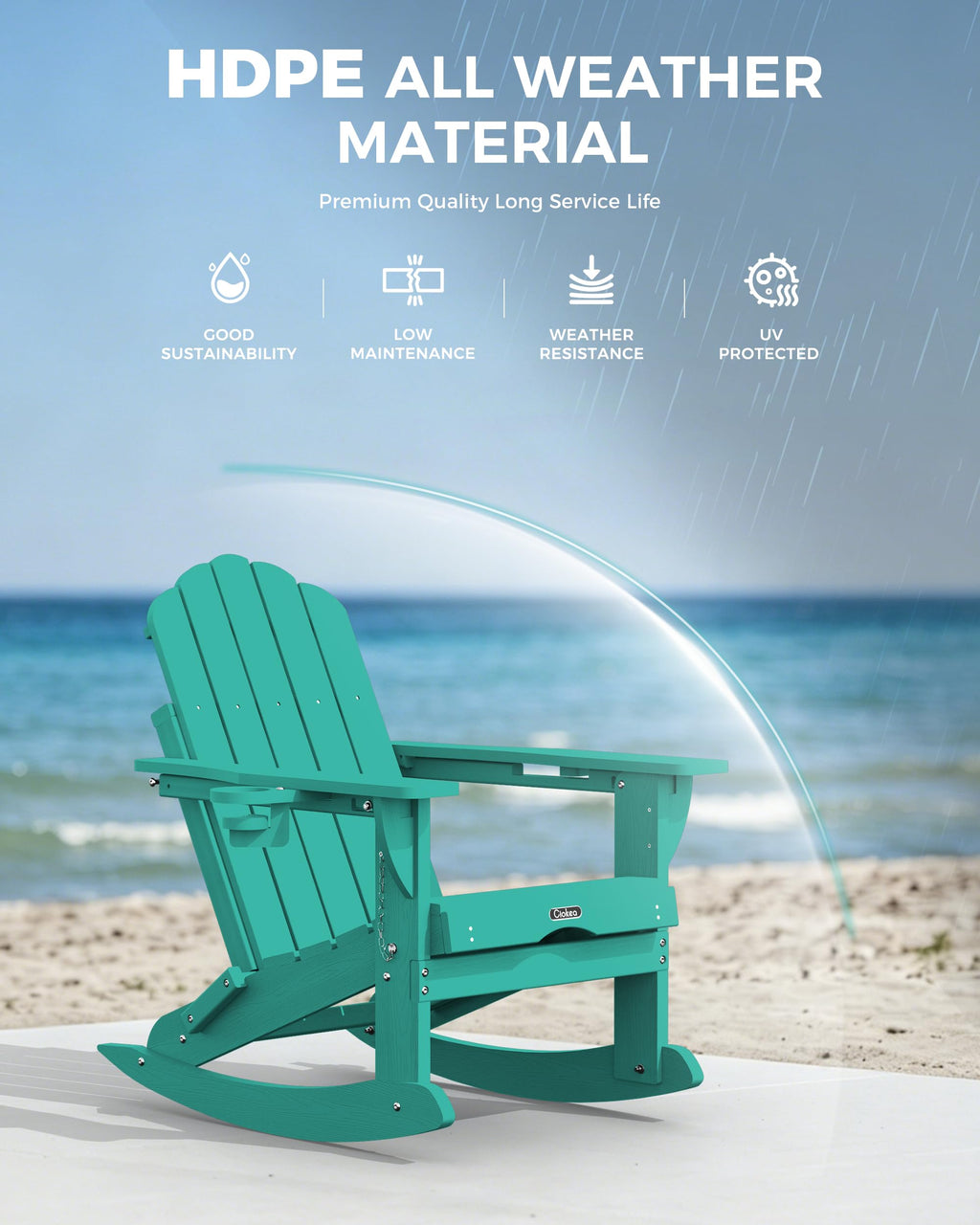 Adirondack Rocking Chair with Footrest F2171
