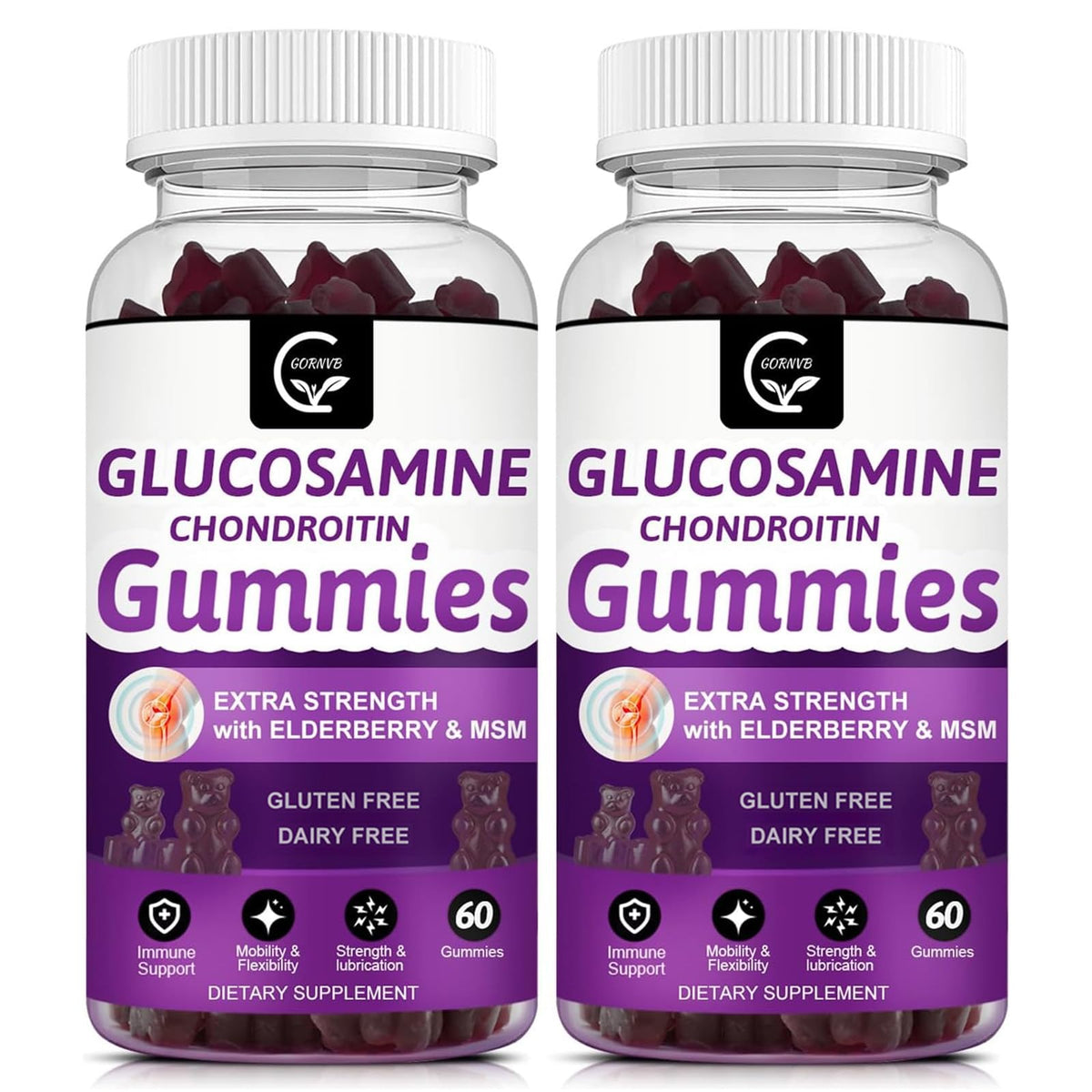Glucosamine Chondroitin Gummies with MSM & Elderberry 2 Pack I725031
